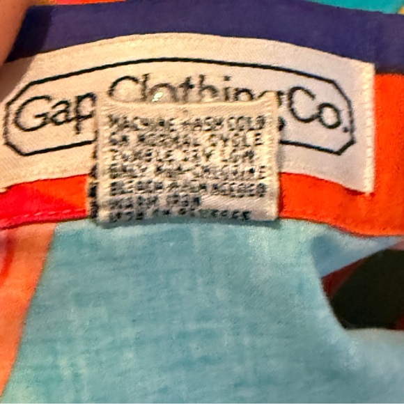 1980s Gap Clothing Co Vintage Geometric Abstract Button Down Shirt Unisex Med - Picture 6 of 8